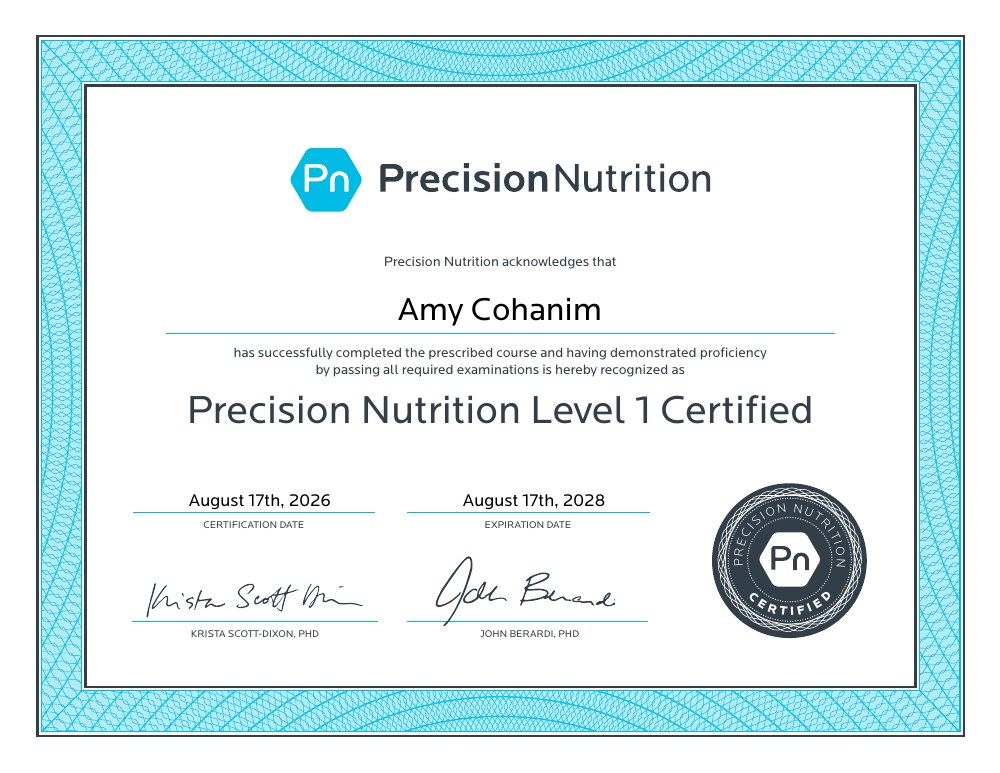 Precision Nutrition Level 1 Certified — Nutrition coaching certification